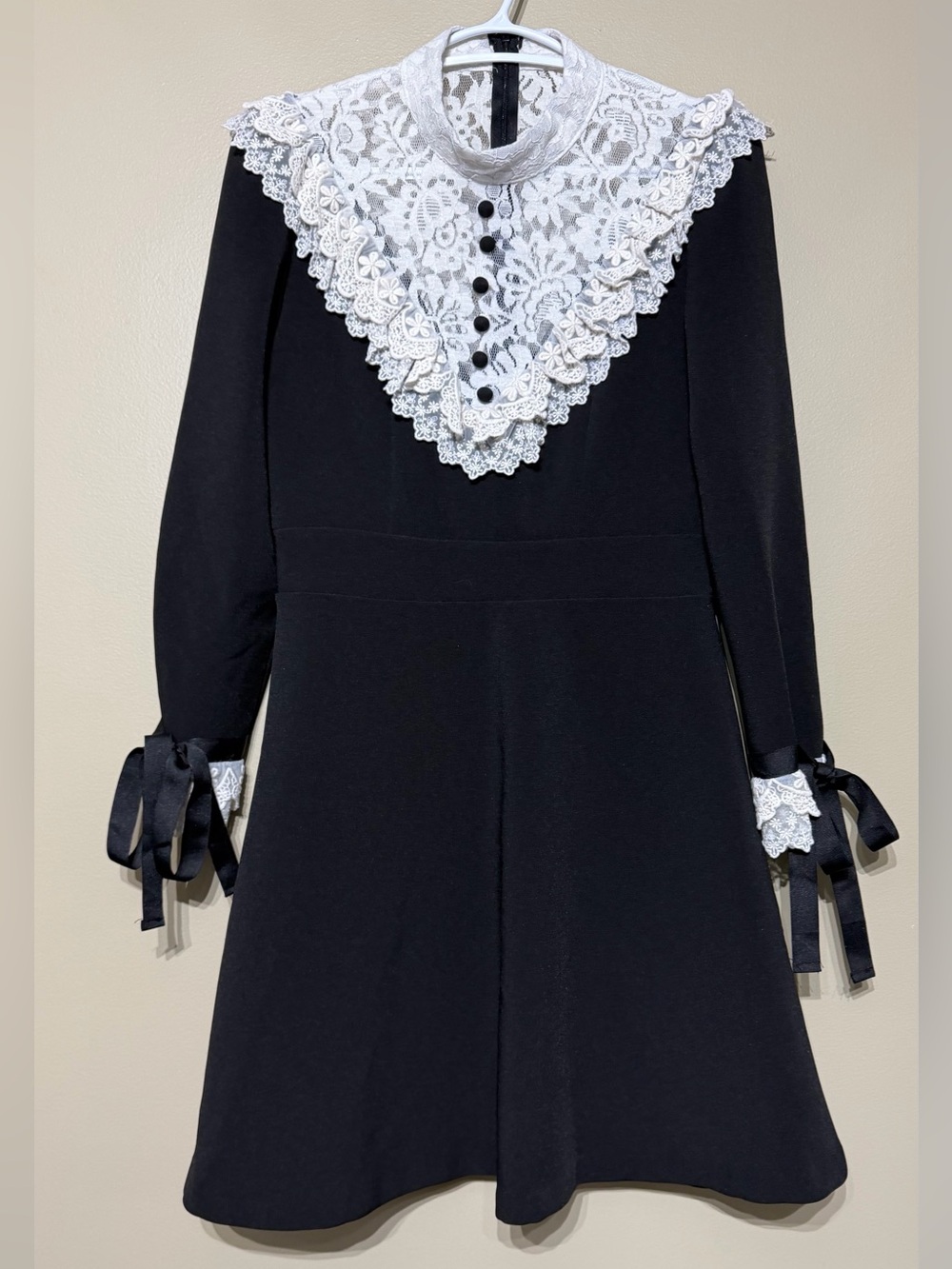 Daisy Victorian Gothic Lace & Ribbon Korean Made Mini Dress